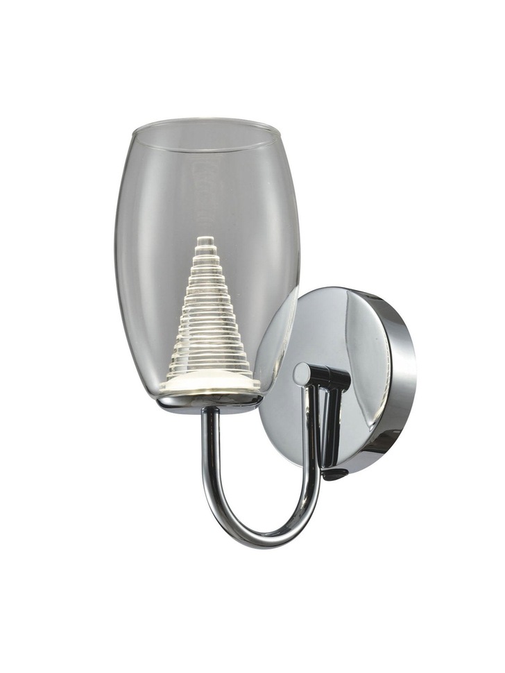 Aria Polished Chrome Led Wall Light With Clear Glass - 4000K