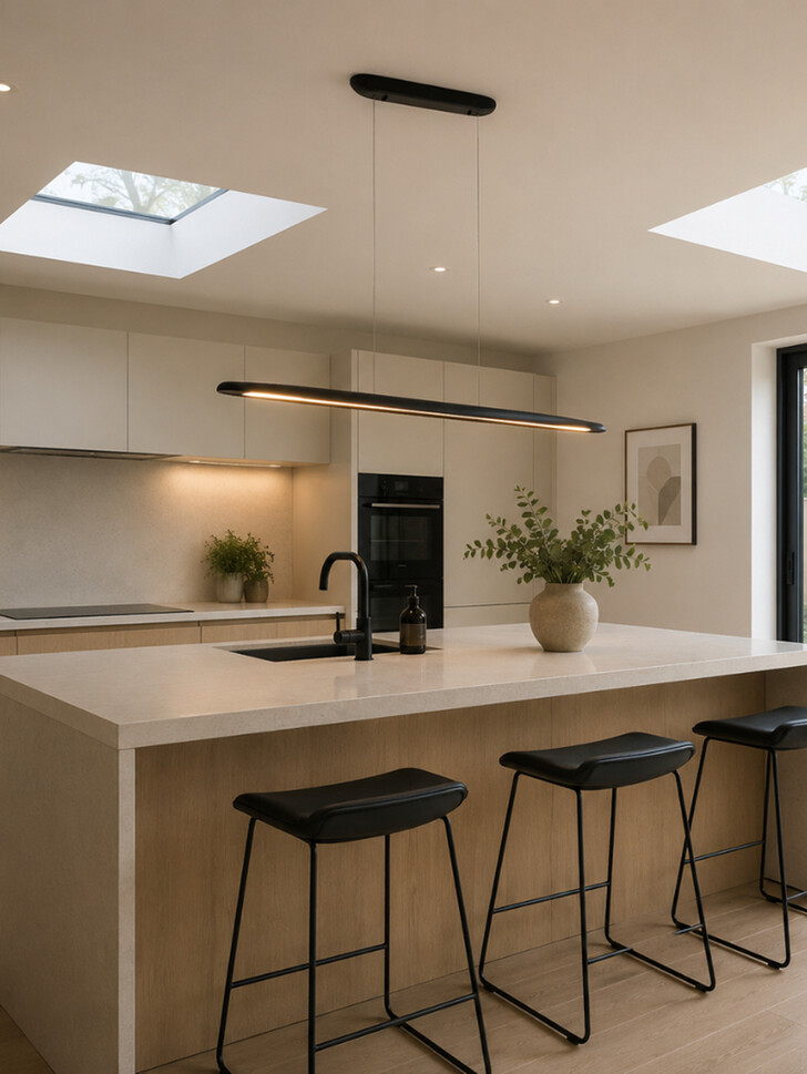Blake Black Ash 1300mm LED Linear Wooden Bar Pendant 3000K Dimmable