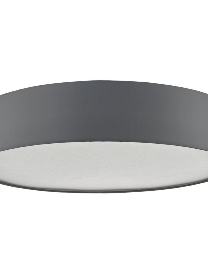 Dar Cierro CIE4839 6 Light Flush Ceiling Light In Grey With Frosted Diffuser