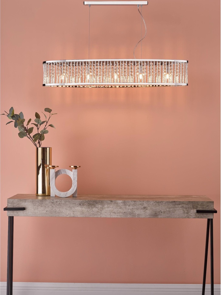 Dar Nantes Polished Chrome 5 Light Bar Pendant