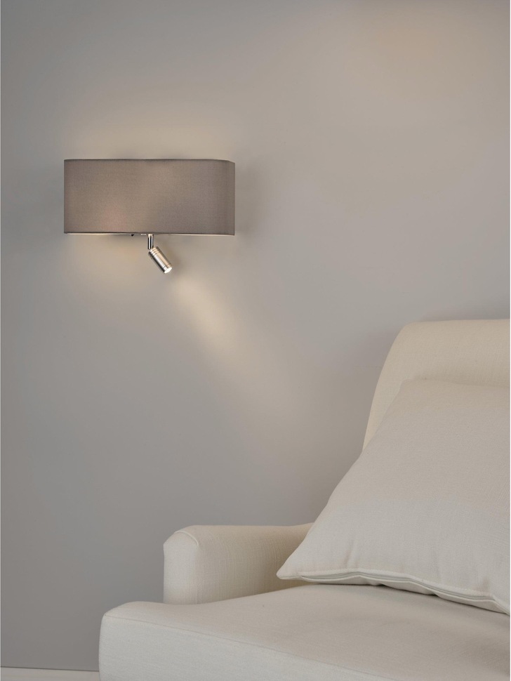 Dar Ronda 3 Light Wall Light In Grey Complete With Led Reading Light