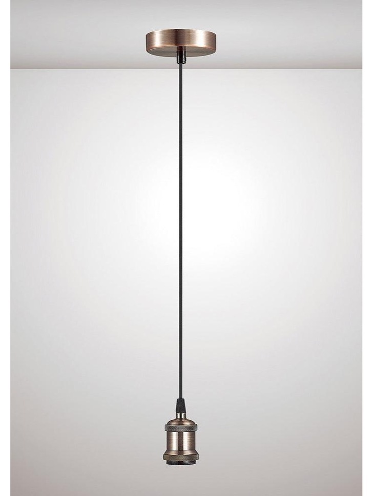 Deco Dreifa D0172 Antique Copper With Black Braided Cable Ceiling Suspension Kit