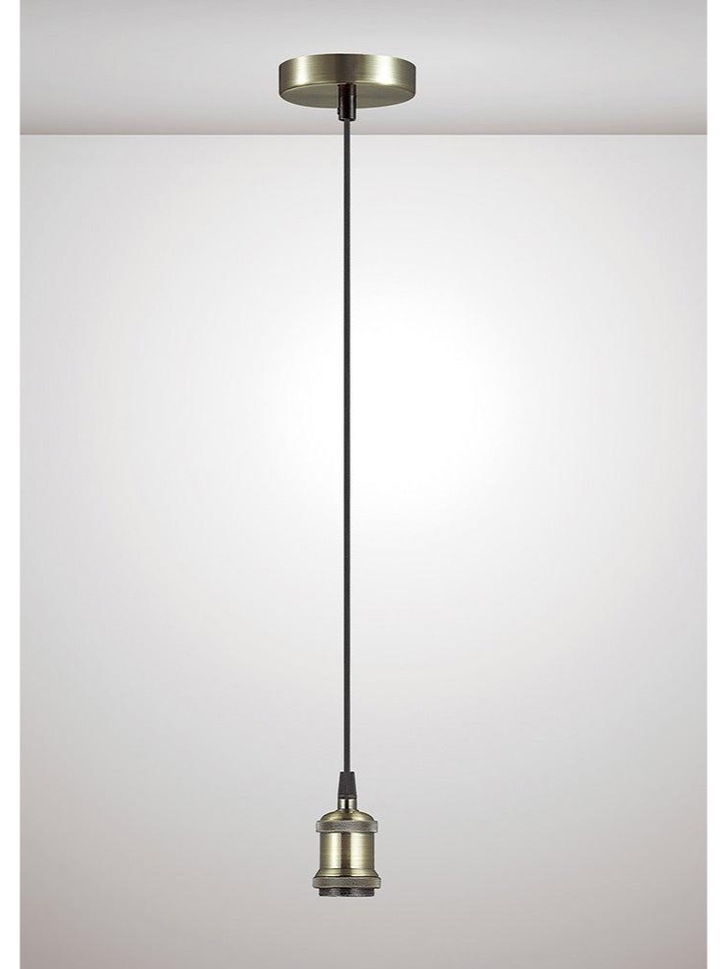 Deco Dreifa D0177 Antique Brass With Black Braided Cable Ceiling Suspension Kit