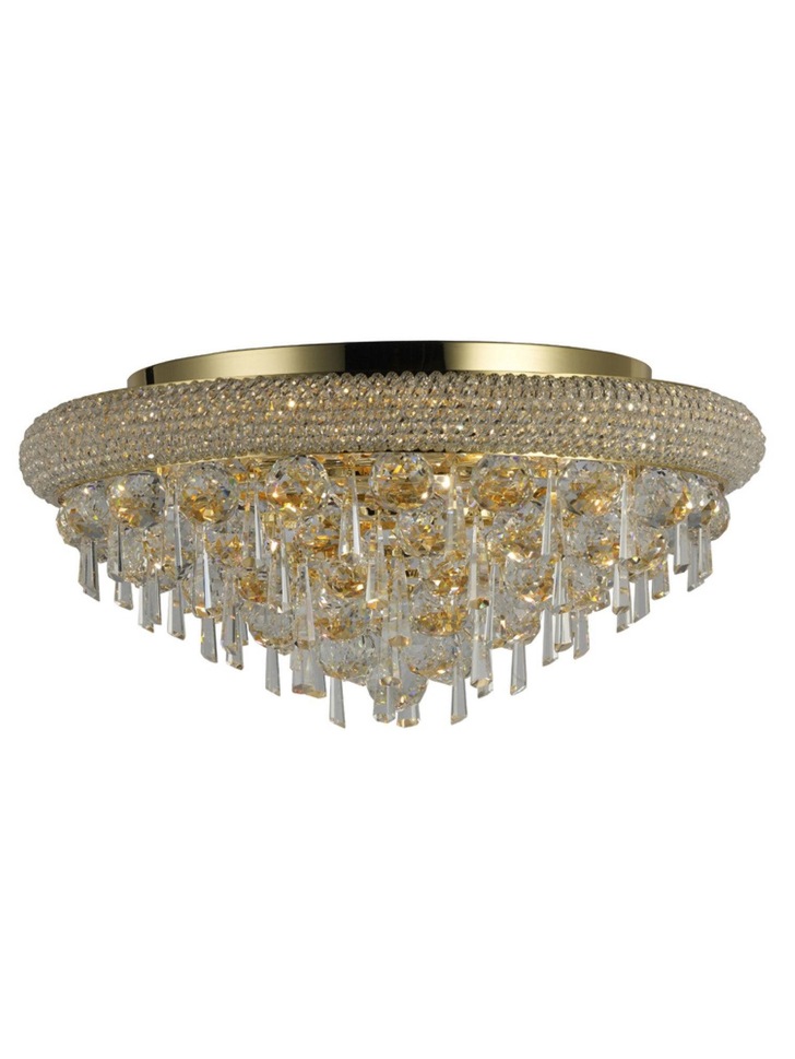 Diyas Alexandra IL32106 French Gold 7 Light Flush Crystal Ceiling Light