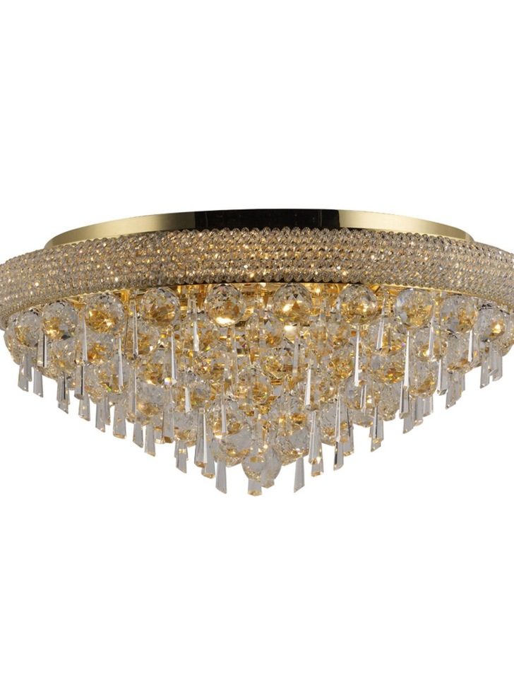 Diyas Alexandra IL32107 French Gold 9 Light Flush Crystal Ceiling Light