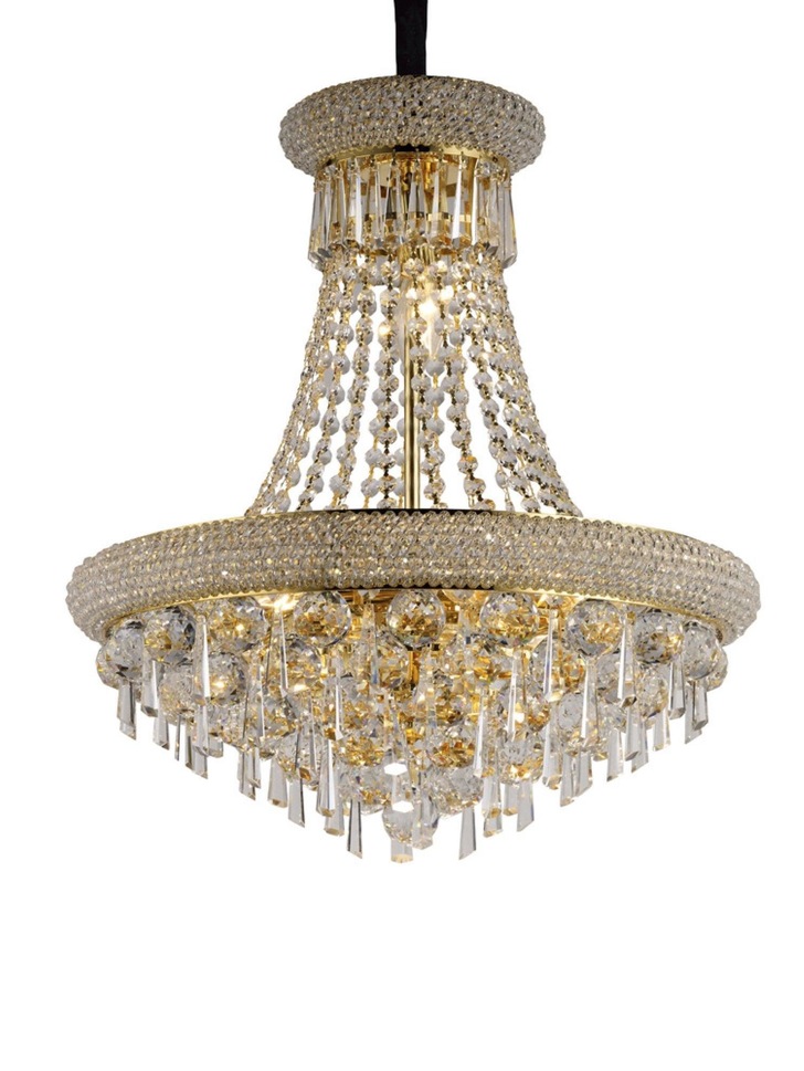 Diyas Alexandra IL32110 French Gold 9 Light Crystal Pendant