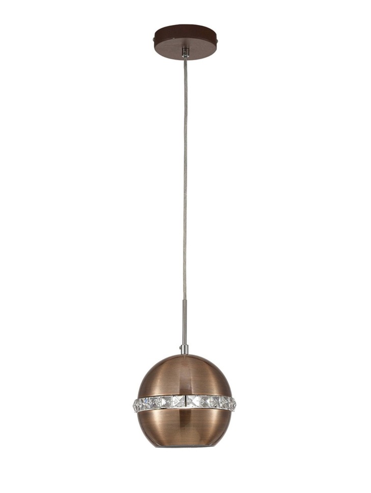 Diyas Andrea IL31610 Satin Copper/Crystal Single Pendant