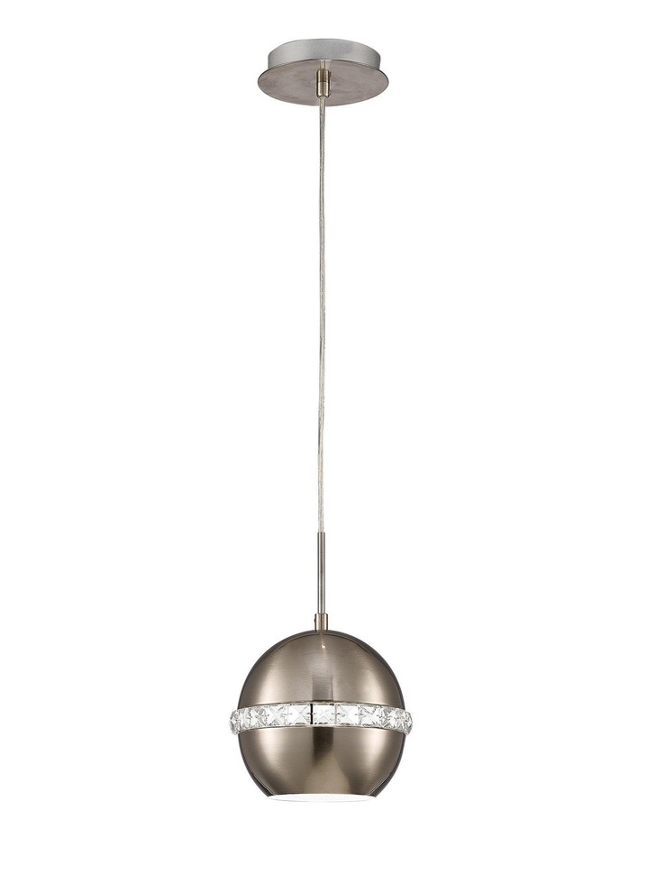 Diyas Andrea IL31612 Satin Nickel/Crystal Single Pendant