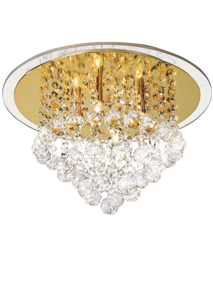 Diyas Atla IL30208 French Gold 4 Light Flush Crystal Ceiling Light