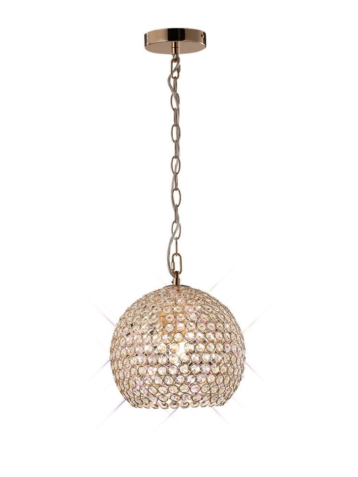 Diyas Ava IL30751 French Gold 4 Light Crystal Pendant