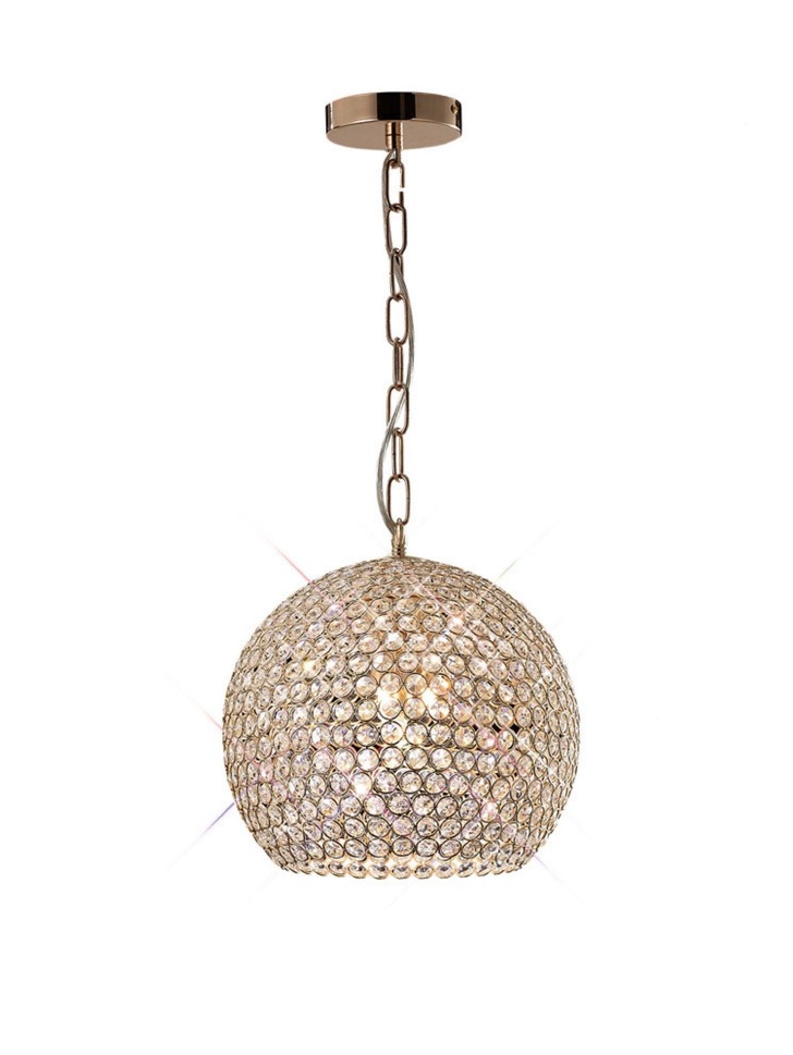 Diyas Ava IL30752 French Gold 5 Light Crystal Pendant