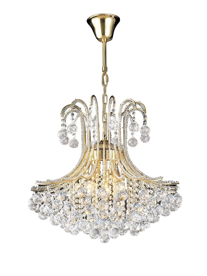 Diyas Bask IL30217 French Gold 6 Light Crystal Pendant