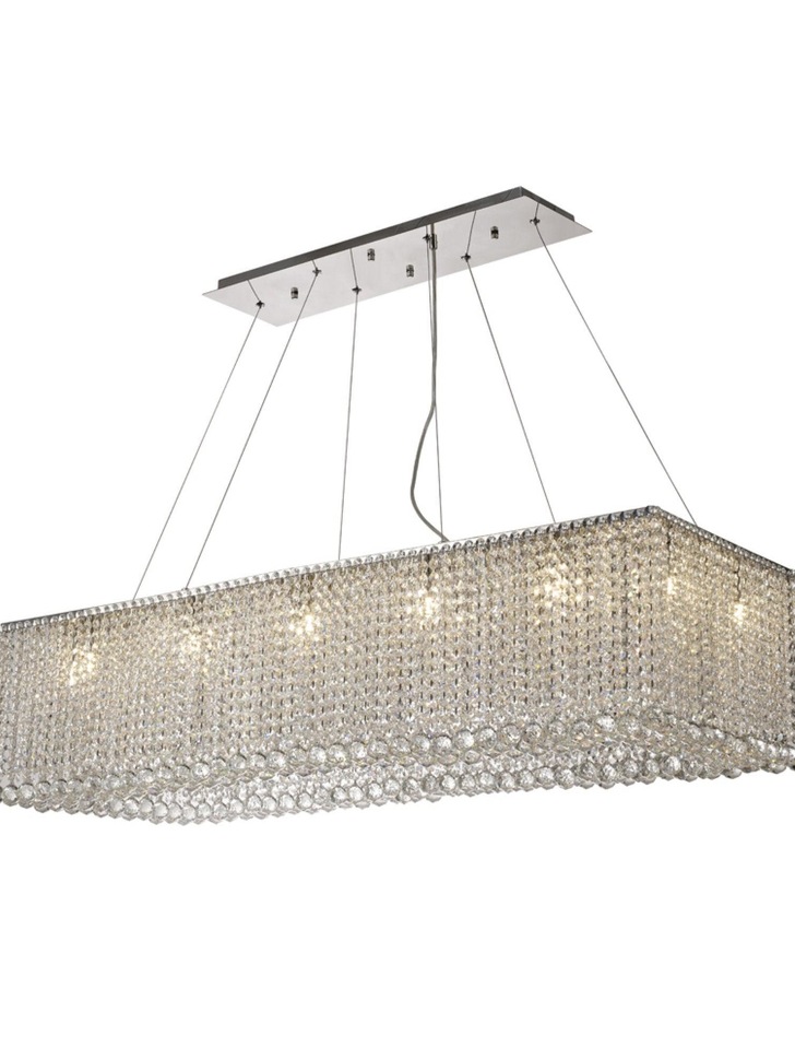 Diyas Empire IL31733 Polished Chrome 14 Light Linear Crystal Pendant