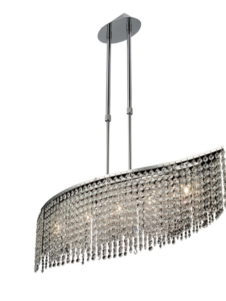 Diyas Fabio IL30574 Polished Chrome 5 Light Linear Crystal Pendant