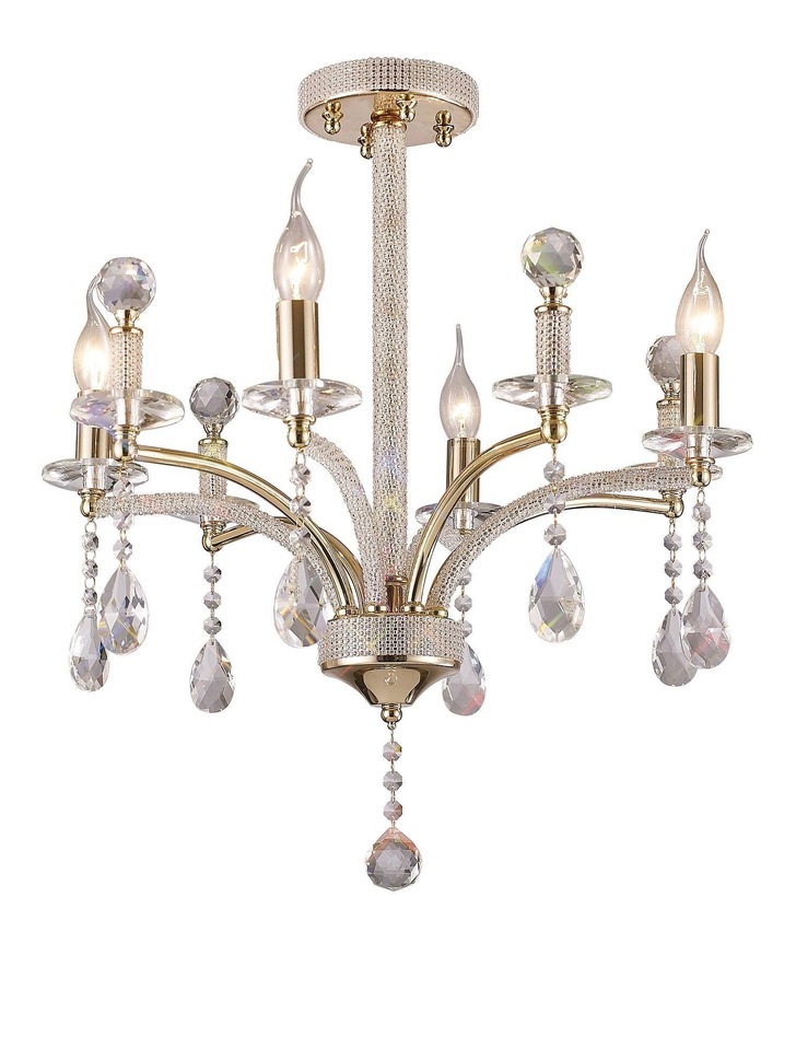 Diyas Fiore IL32364 French Gold 4 Light Crystal Chandelier