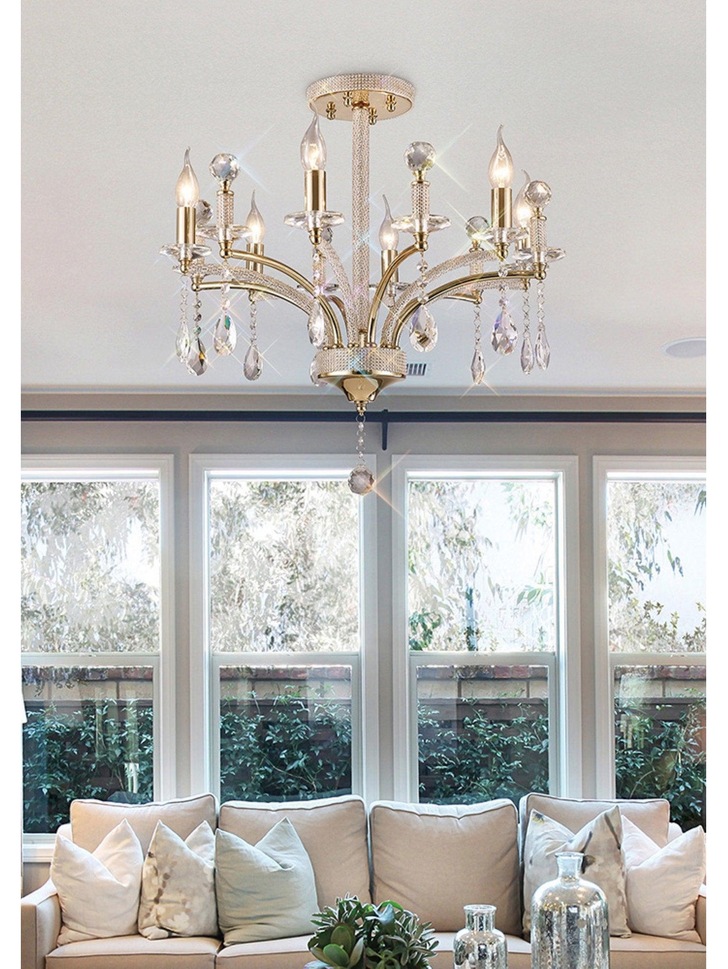 Diyas Fiore IL32366 French Gold 6 Light Crystal Chandelier