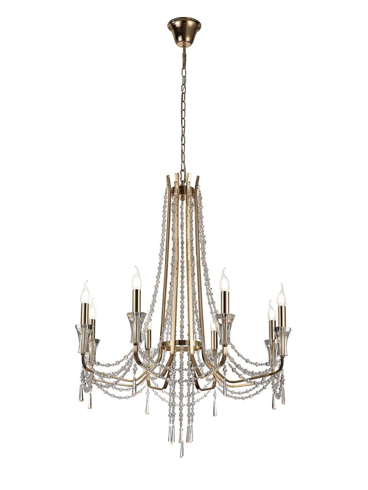 Diyas IL31754 Armand French Gold 8 Light Crystal Chandelier