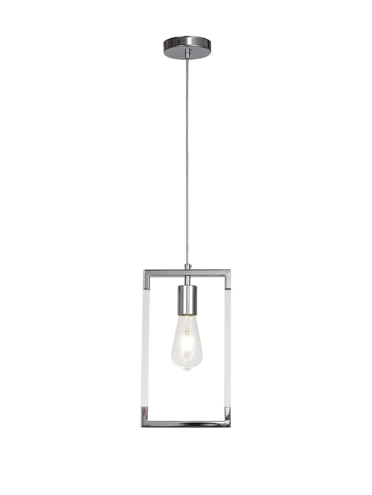 Diyas IL32780 Canto Polished Nickel/Acrylic Single Pendant