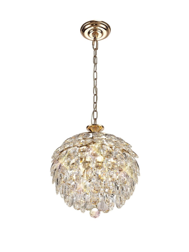 Diyas IL32803 Coniston French Gold 3 Light Crystal Pendant