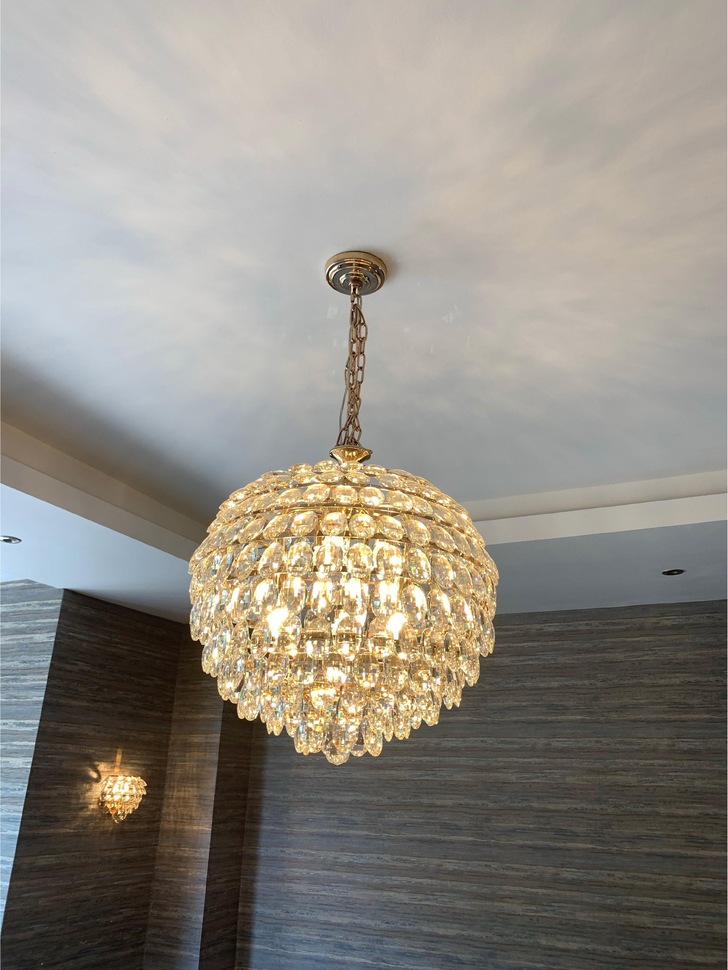 Diyas IL32805 Coniston French Gold 9 Light Crystal Pendant