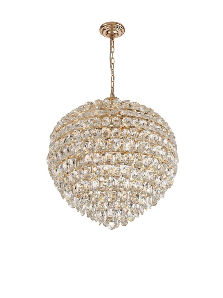 Diyas IL32810 Coniston French Gold 12 Light Crystal Pendant