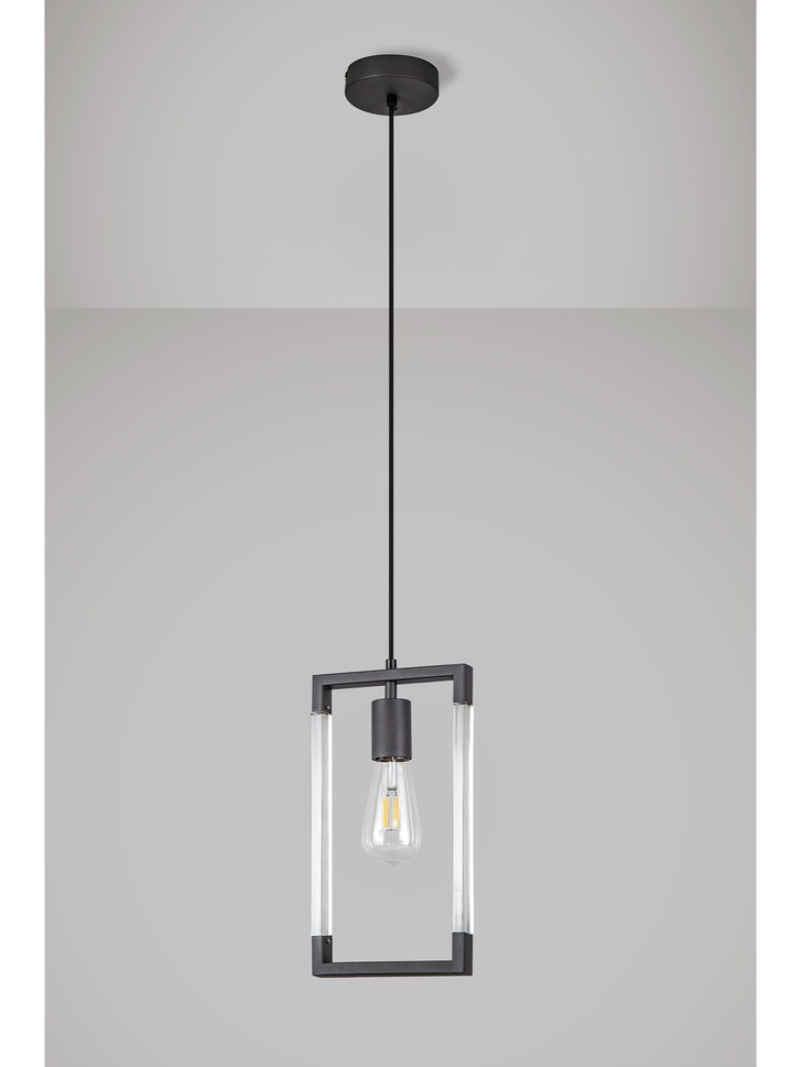 Diyas IL32850 Canto Rectangular Graphite Single Pendant