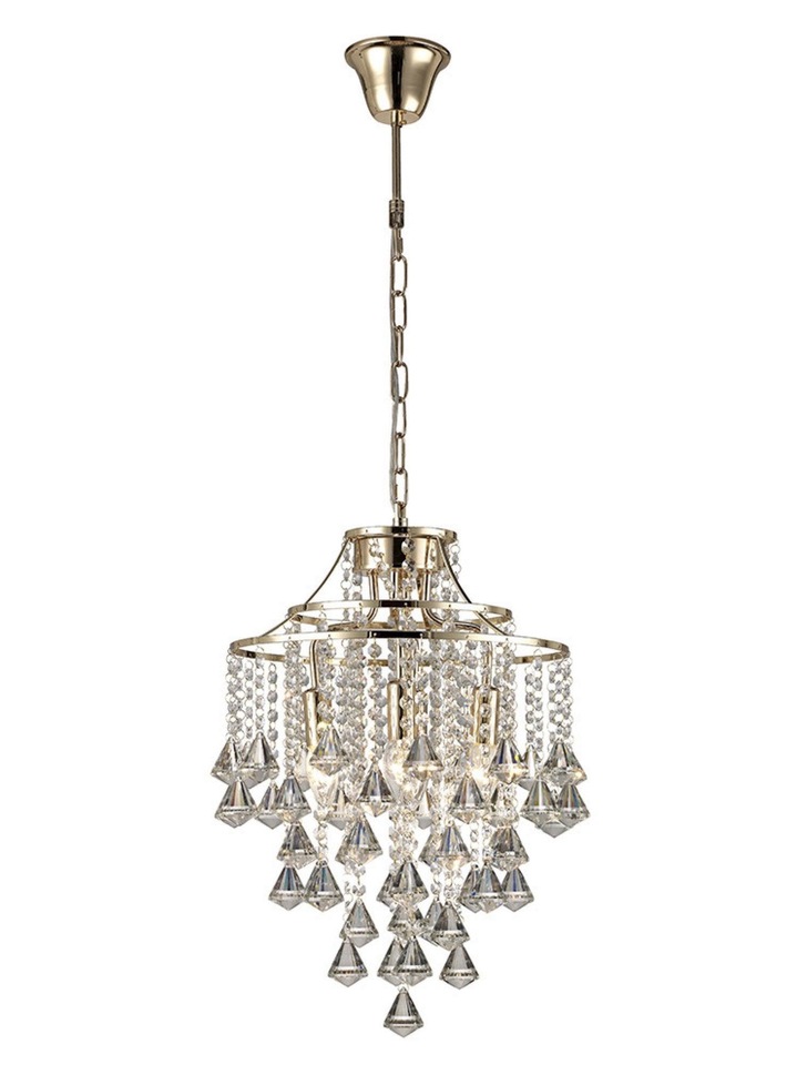 Diyas Inina IL32771 French Gold 4 Light Crystal Pendant