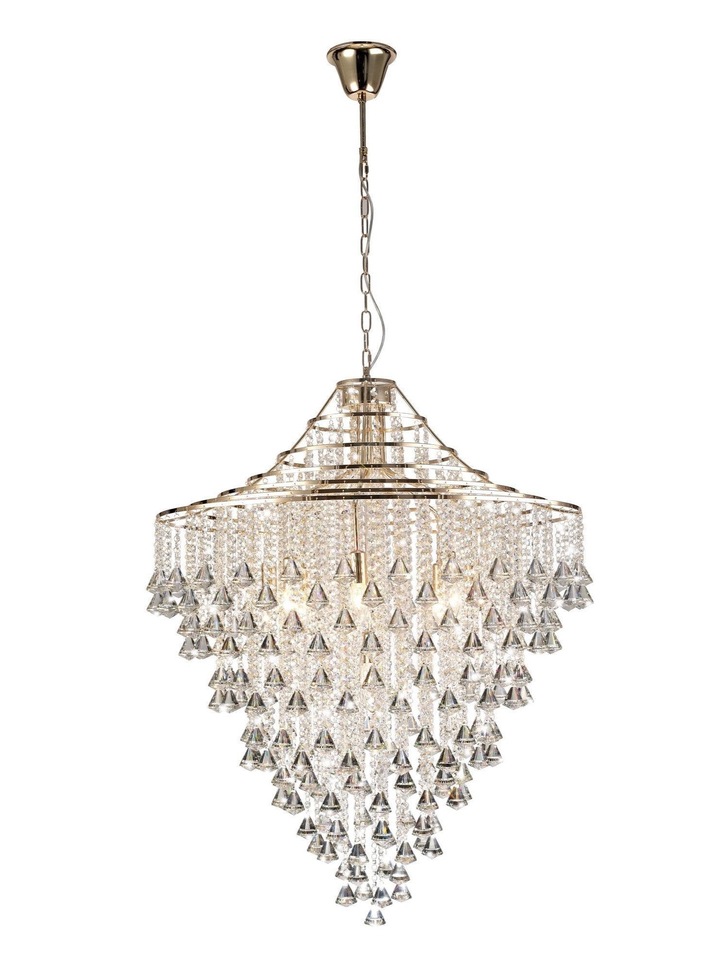 Diyas Inina IL32773 French Gold 9 Light Crystal Pendant