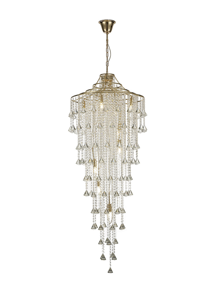 Diyas Inina IL32775 French Gold 9 Light Crystal Pendant