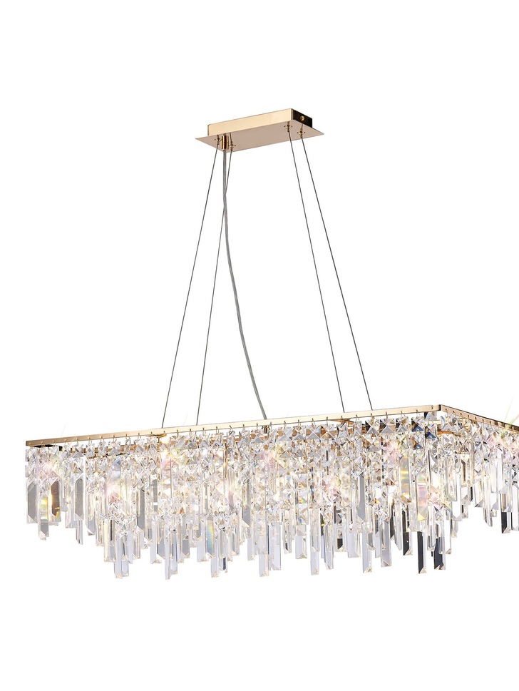 Diyas Maddison French Gold 6 Light Crystal Bar Pendant - IL31815