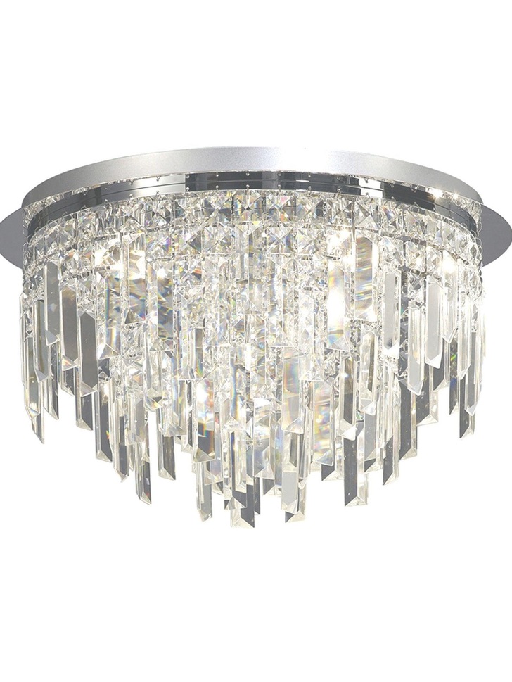 Diyas Maddison IL30251 Polished Chrome 6 Light Flush Crystal Ceiling Light