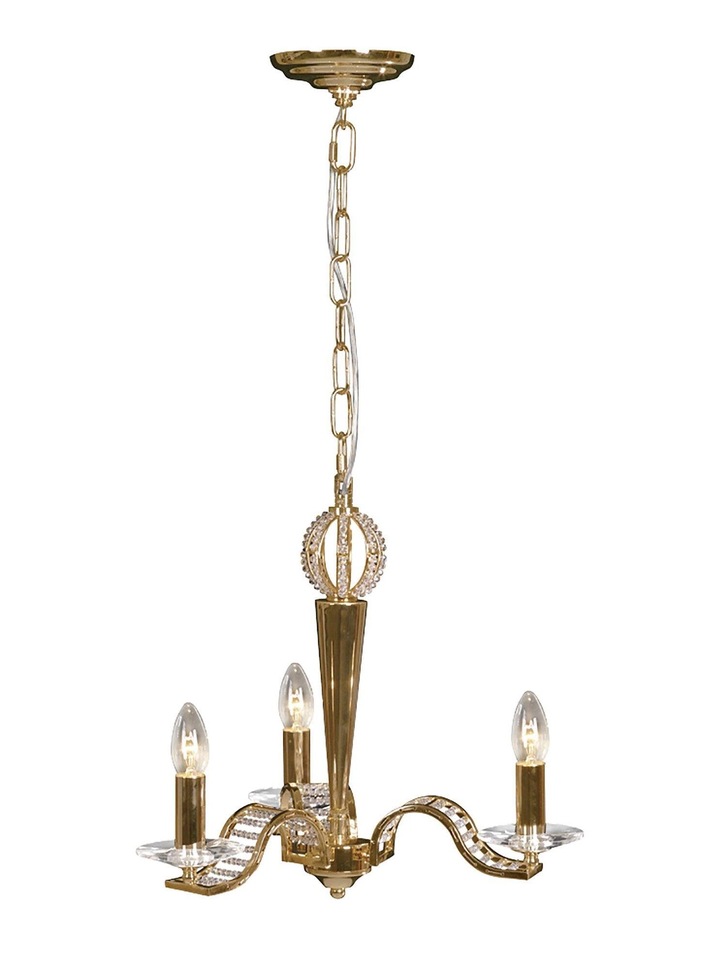 Diyas Niobe IL30443 French Gold 3 Light Crystal Chandelier