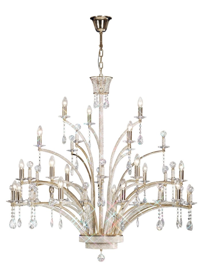 Diyas Orlando IL30390 French Gold 21 Light Crystal Chandelier