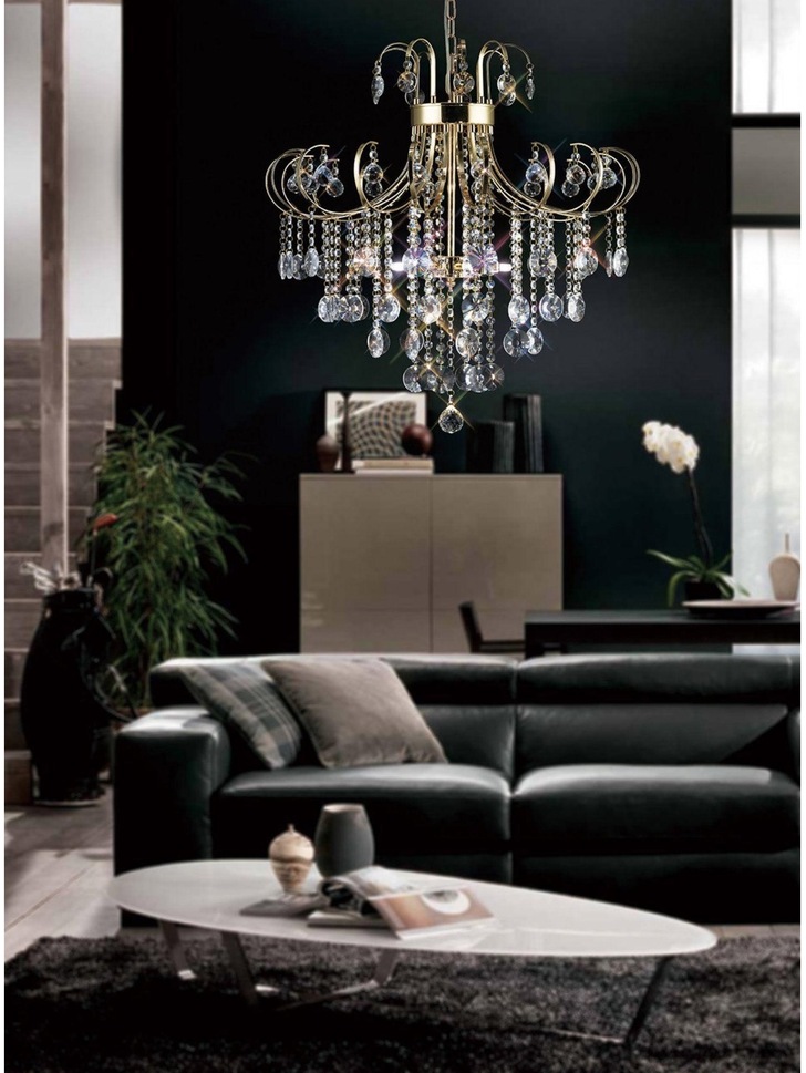 Diyas Rosina IL32055 French Gold 6 Light Crystal Chandelier