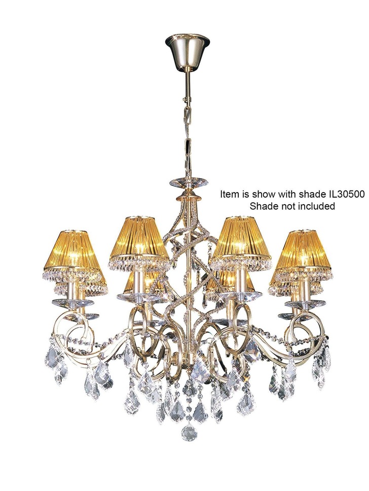 Diyas Torino IL30328 French Gold 8 Light Crystal Chandelier