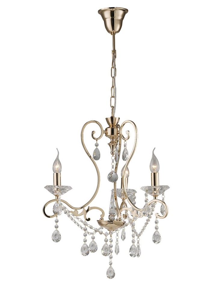 Diyas Vela IL32063 French Gold 3 Light Crystal Chandelier