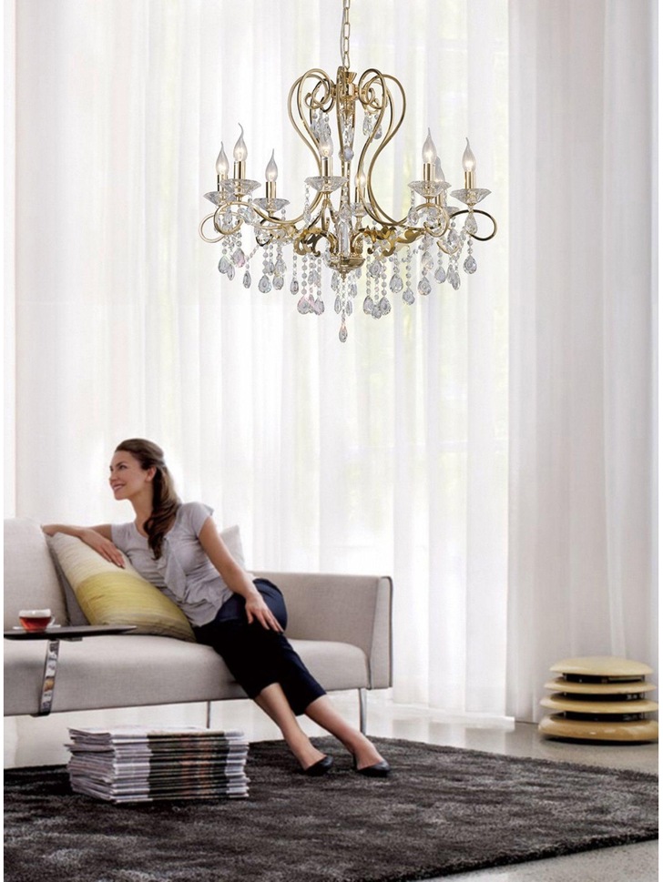 Diyas Vela IL32068 French Gold 8 Light Crystal Chandelier