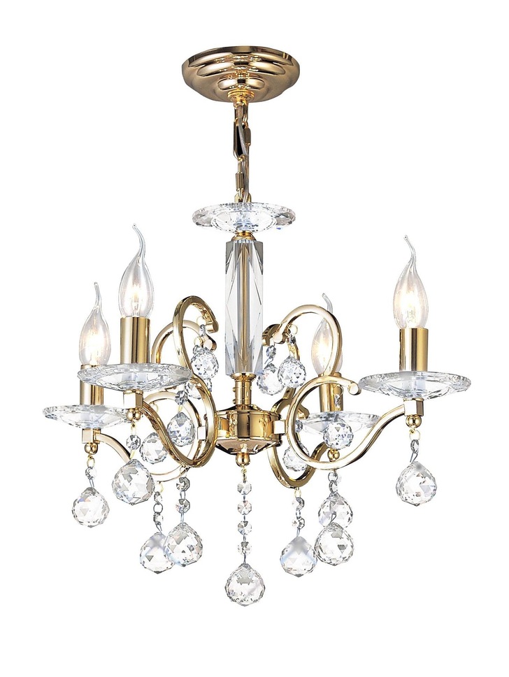 Diyas Zinta IL30224 French Gold 4 Light Crystal Chandelier