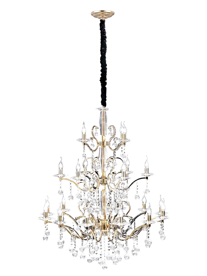 Diyas Zinta IL30226+4+12 French Gold 22 Light Crystal Chandelier