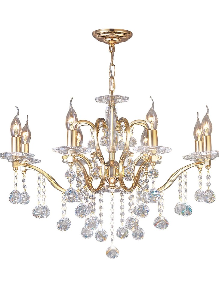 Diyas Zinta IL30228 French Gold 8 Light Crystal Chandelier