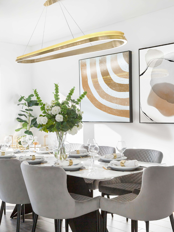 Franklite Eternity Satin Brass Dimmable Led Linear Ring Light - 800mm - 3000K