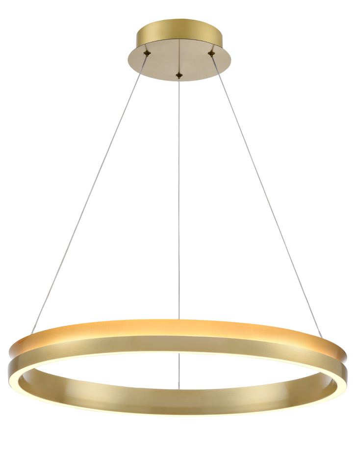 Franklite Eternity Satin Brass Dimmable Led Round Ring Light - 600mm - 3000K