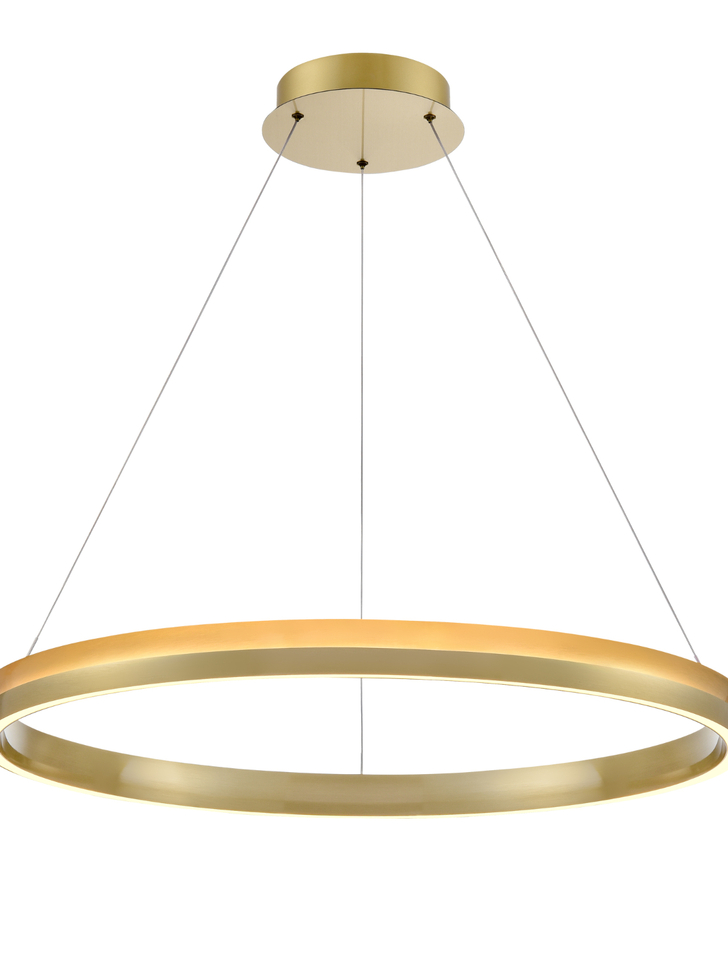 Franklite Eternity Satin Brass Dimmable Led Round Ring Light - 800mm - 3000K