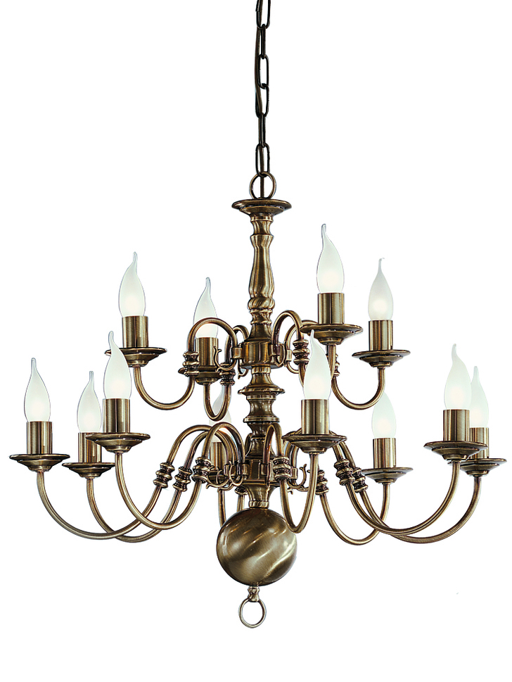 Franklite Halle Bronzed Brass 12 Light Chandelier