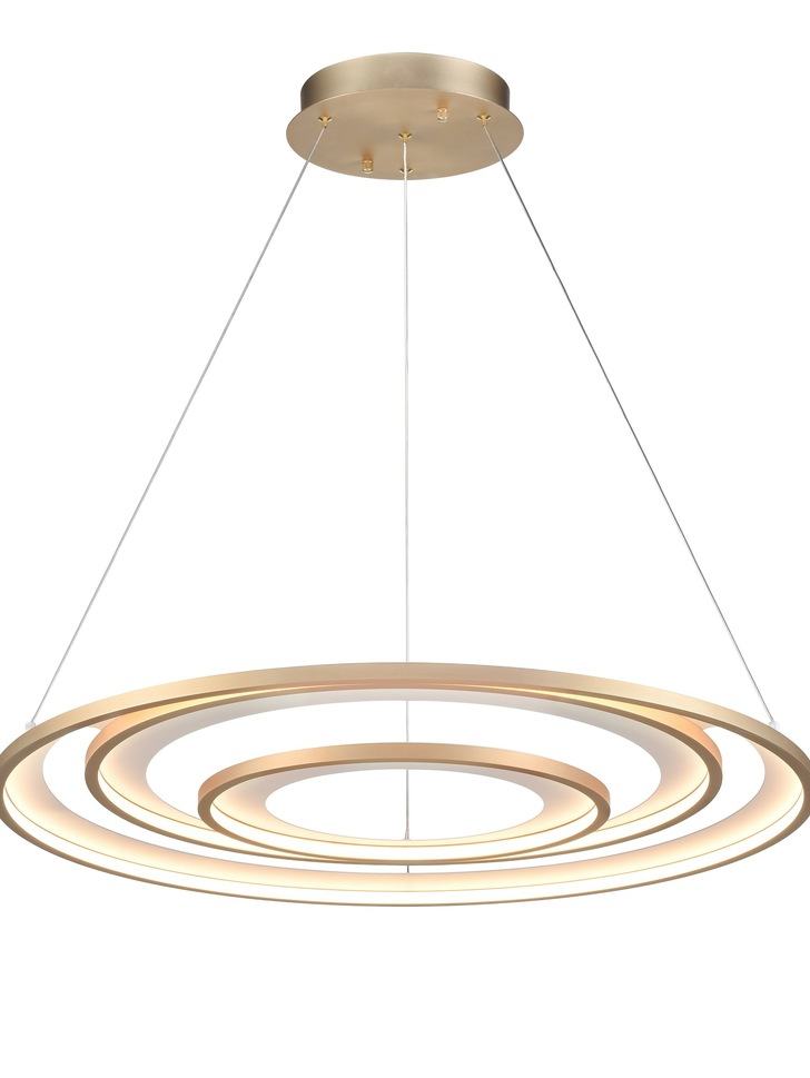 Franklite Halo Large Led Multi-Ring Pendant In Matt Gold - 3000K