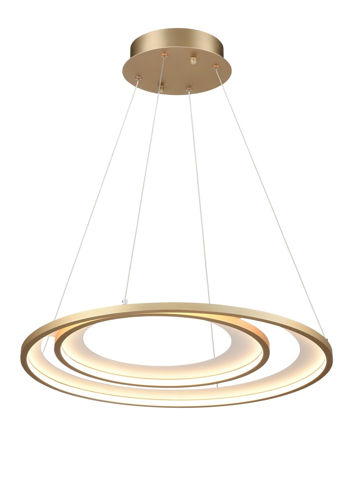 Franklite Halo Medium Led Multi-Ring Pendant In Matt Gold - 3000K