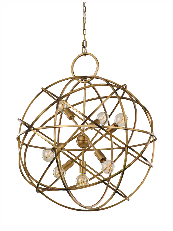 Franklite Orbit Matt Gold Finish 7 Light Orb Pendant