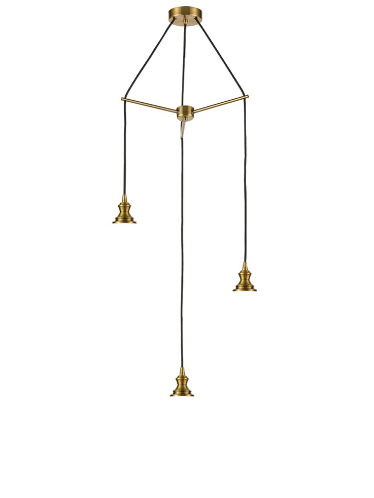 Franklite Refract Aged Brass Finish 3 Light Pendant Suspension Spreader