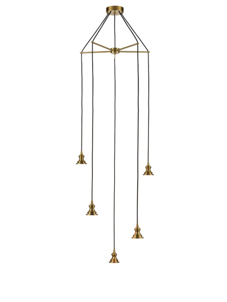 Franklite Refract Aged Brass Finish 5 Light Pendant Suspension Spreader
