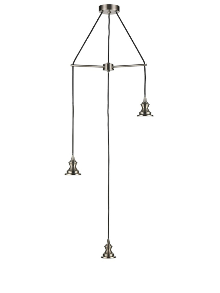 Franklite Refract Satin Nickel Finish 3 Light Pendant Suspension Spreader